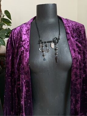 Hecate skeleton key charm necklace pendant gothic jewelry witchy dark feminine